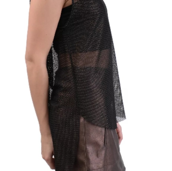 NWT LUXURY FASHION Sheer Tank Dipped Hem Top Sz M - Picture 4 of 6